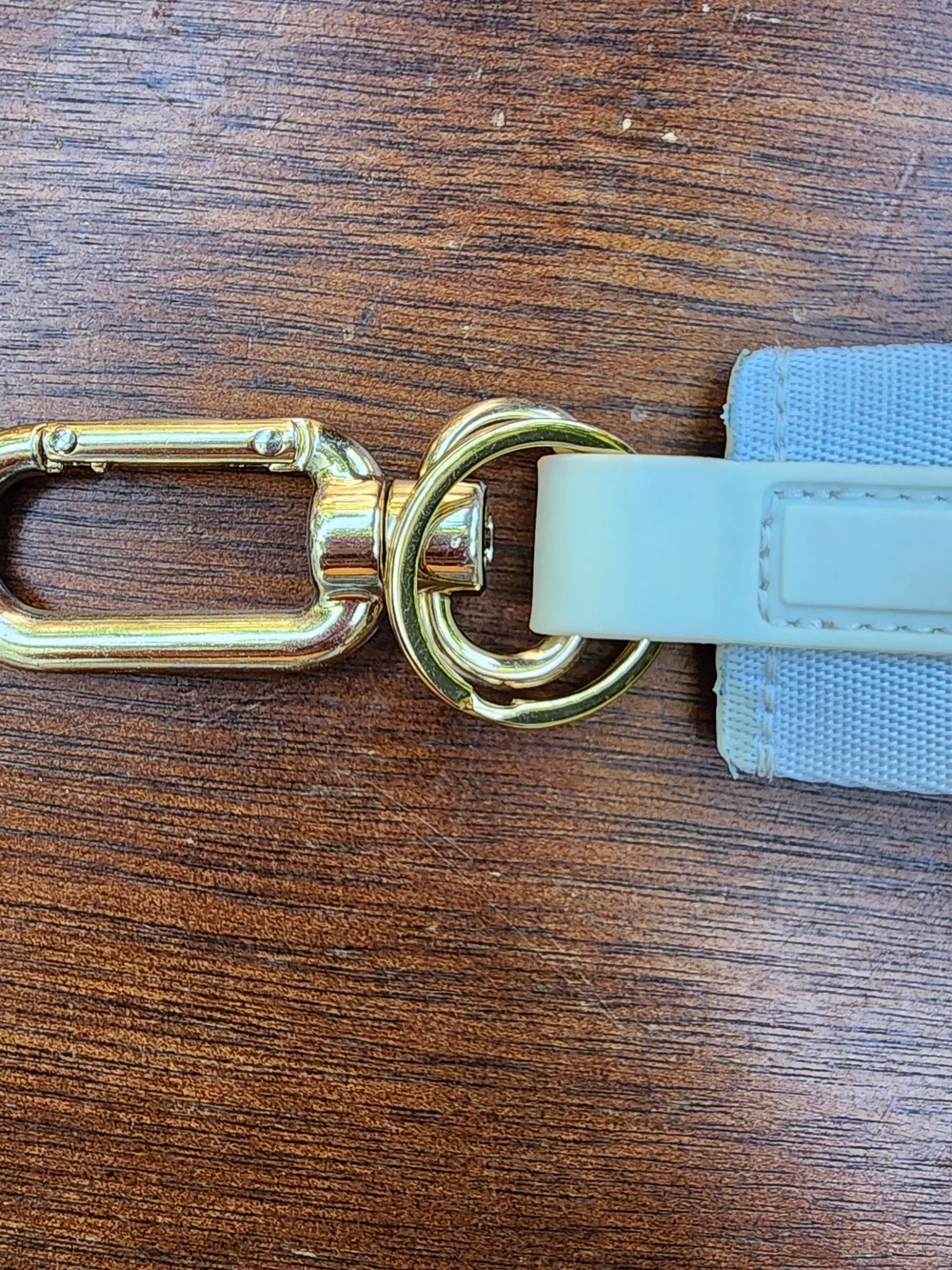 Lululemon Never Lost Keychain Metallic Wordmark Blue Gold NWOT